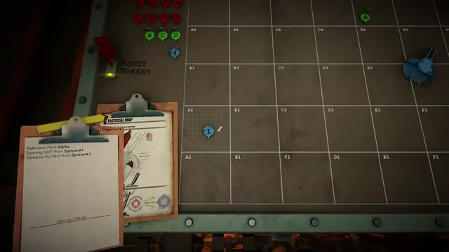 IRON NEST spotter bearing lines on tactical map